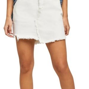 Free people white denim skirt